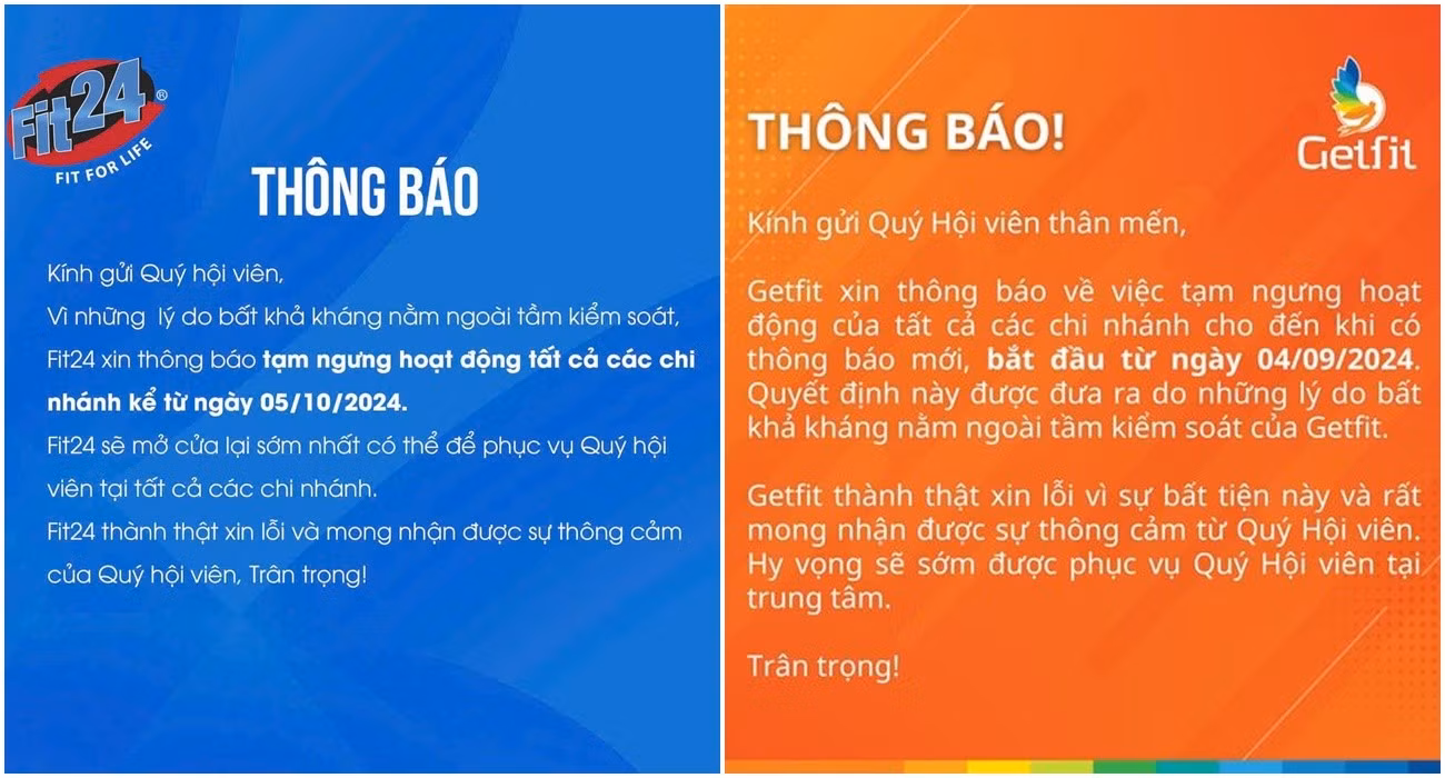 Trong khoảng một tháng, loạt thương hiệu phòng tập gym thông báo đóng cửa khiến khách hàng hoang mang