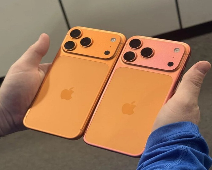 Hình ảnh chiếc iPhone 17 Pro Max màu cam vũ trụ bị đổi màu trên trang cá nhân X của The Galox