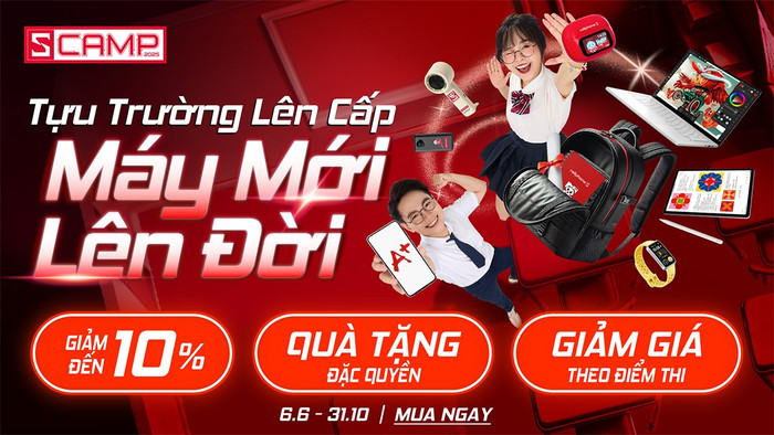  Mùa tựu trường năm 2025 đang đến gần, CellphoneS đã và đang triển khai chương trình ưu đãi “Back to school 2025: Tựu trường lên cấp - máy mới lên đời”