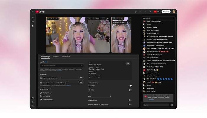 Người sáng tạo nội dung sẽ có thể xem cả hai định dạng phát trực tiếp trên YouTube