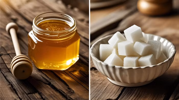 Mật ong và đường thường được đặt lên bàn cân để so sánh về mức độ lành mạnh