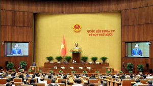 Quang cảnh phiên họp Quốc hội sáng 23/10