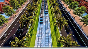 Phối cảnh dự án tuyến tàu điện đô thị giai đoạn 1 trên đặc khu Phú Quốc