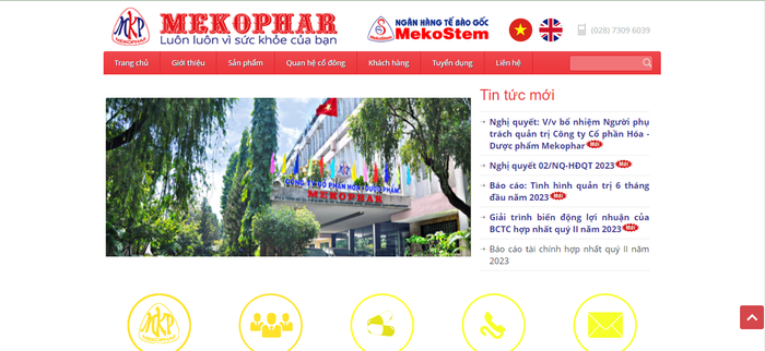 Website của Công ty Cổ phần Hóa – Dược phẩm Mekophar 