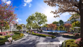 Phối cảnh tiện ích hồ bơi kết hợp công viên của K-Home New City