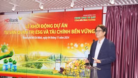 Ông Kim Byoungho, Chủ tịch Hội đồng quản trị HDBank, Chủ tịch Ủy ban ESG của HDBank phát biểu tại sự kiện