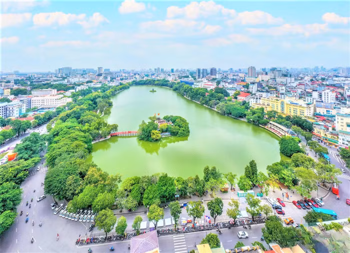 Không gian khu vực hồ Hoàn Kiếm