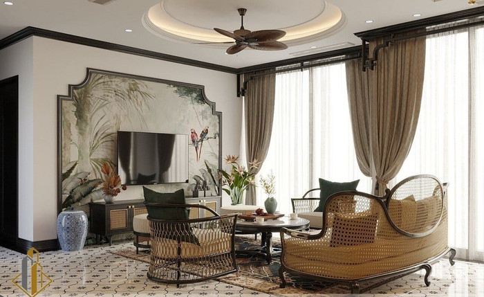 Phong cách thiết kế nội thất Indochine là bản giao hưởng của văn hoá Đông - Tây. Nguồn: DGHome