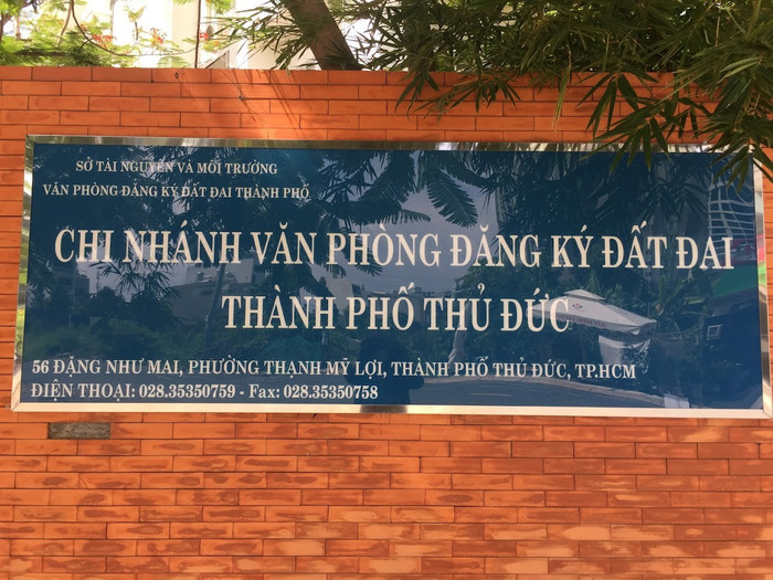 Địa điểm Văn phòng Đăng ký đất đai thành phố Thủ Đức