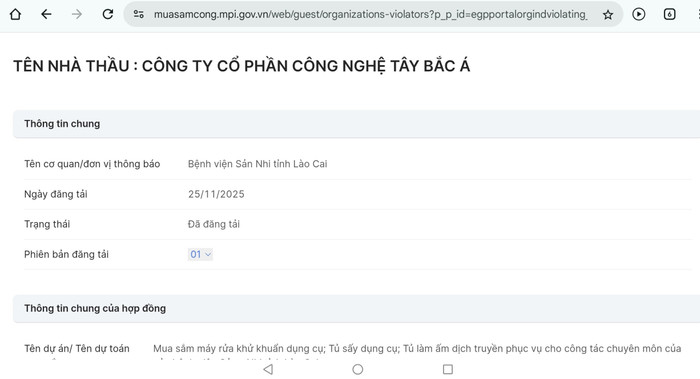 Từ chối hợp đồng cung cấp hàng hoá, Công nghệ Tây Bắc Á bị khoá chức năng chào giá