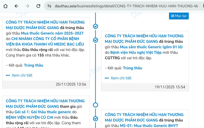 Vi phạm trong đấu thầu, Dược phẩm Đức Giang bị đánh giá “không uy tín”