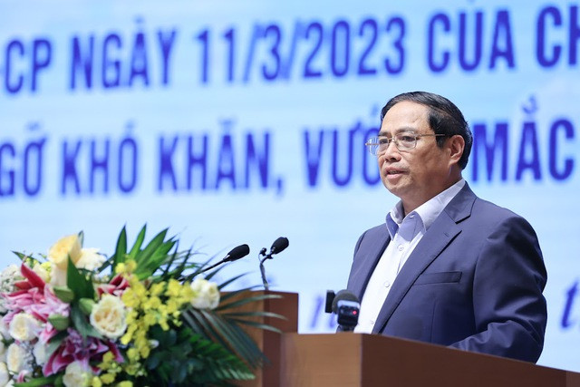 Thủ tướng Phạm Minh Chính phát biểu tại hội nghị.