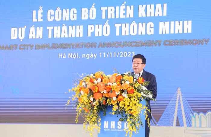 Phó Chủ tịch UBND thành phố Hà Nội Dương Đức Tuấn phát biểu tại lễ công bố