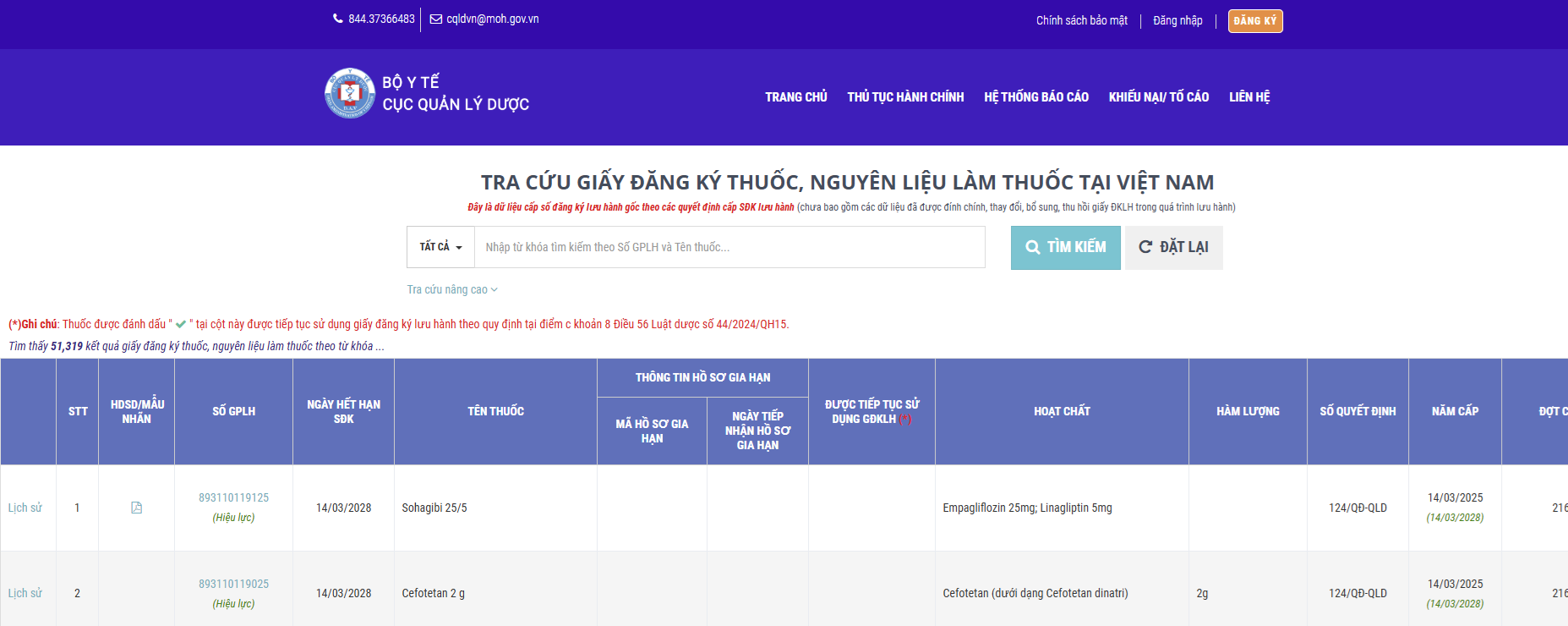 Người dân có thể tra cứu thông tin thuốc trên website của Cục Quản lý Dược tra-cuu.png