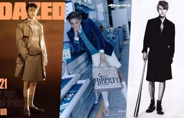 Những nam thần K-pop tự tin khoe cá tính khi mặc váy-9