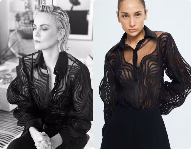 Mỹ nhân Fast & Furious - Charlize Theron diện sơ mi xuyên thấu của NTK Công Trí trên sóng truyền hình Mỹ-4