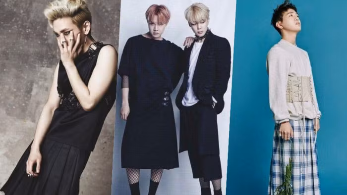 Những nam thần K-pop tự tin khoe cá tính khi mặc váy