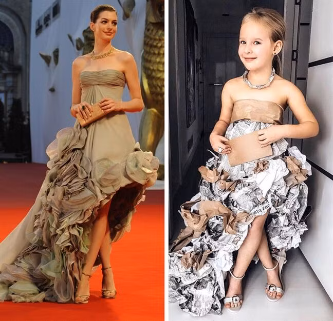 Bé gái 8 tuổi “gây bão” MXH với phong cách thời trang thảm đỏ cực chất ảnh 5