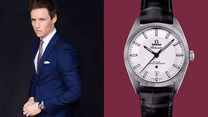 Eddie Redmayne tài tử với Omega Globemaster trên tay