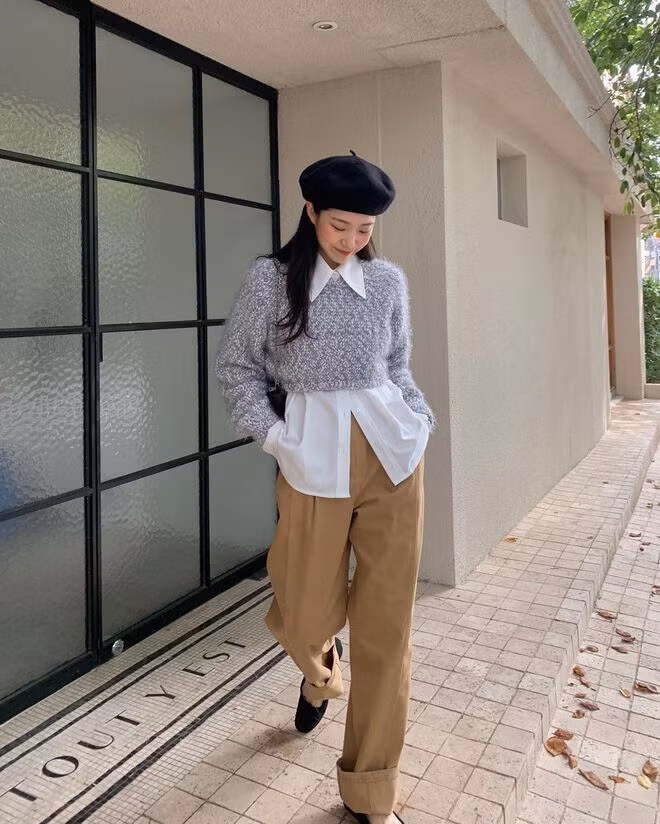 Sự đối lập style của gái Hàn và Pháp thời điểm giao mùa ảnh 1 Sự đối lập style của gái Hàn và Pháp thời điểm giao mùa ảnh 1