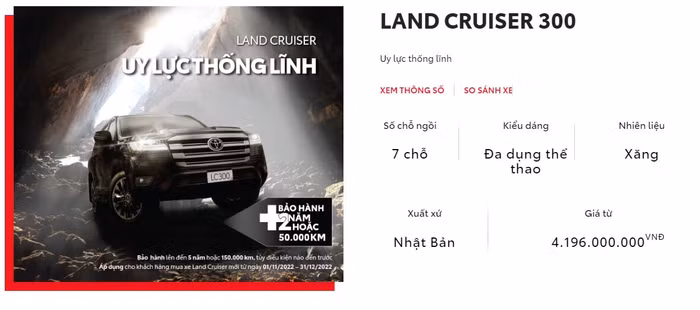 giá bán Land Cruiser tăng