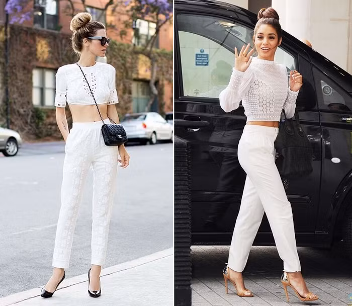 Cách mix quần trắng và áo sao cho sành điệu, thu hút-3