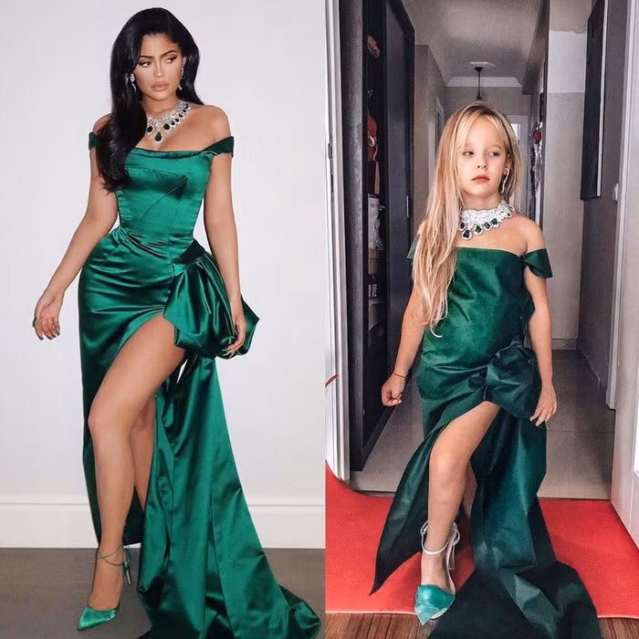 Hai mẹ con tái hiện váy hiệu từ vật liệu gần gũi-5