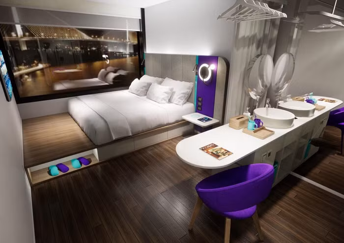 Phòng khách sạn của Sojo.