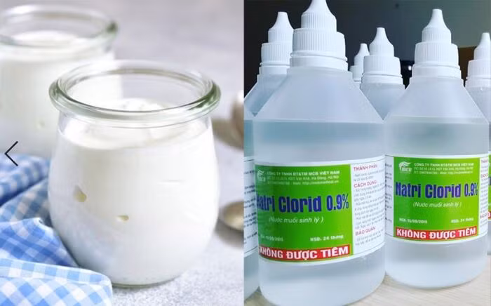 Mặt nạ dưỡng da với sữa chua và nước muối sinh lý