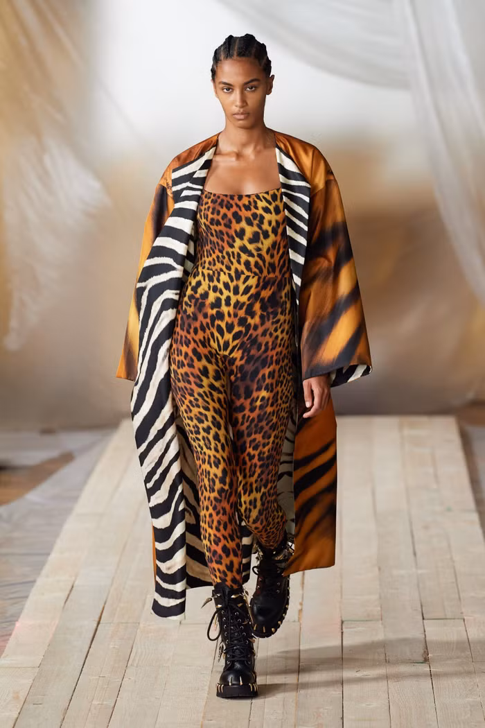 Họa tiết da beo phối sọc vằn