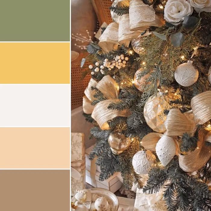 trang trí giáng sinh tông vàng