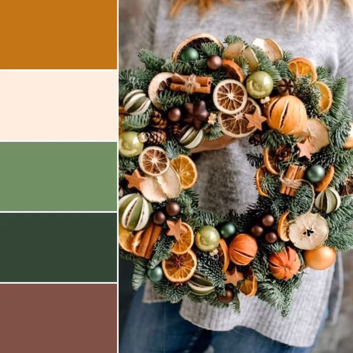 trang trí giáng sinh tông cam