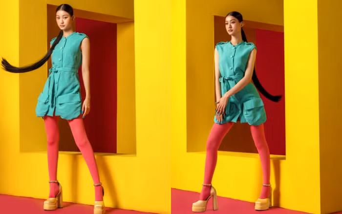 NTK Hà Linh Thư đã mang đến BST nghệ thuật thời trang Color block