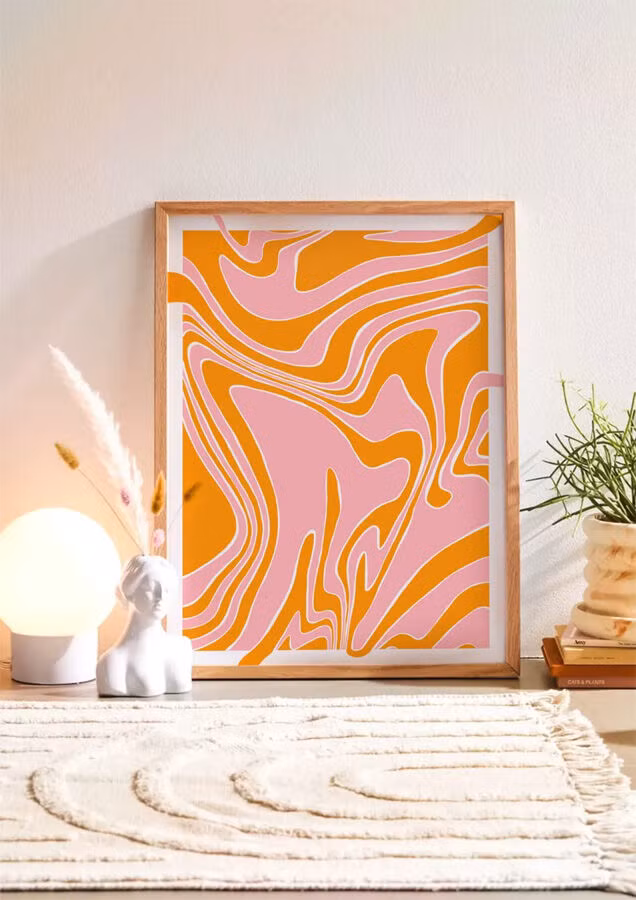 Tranh in tường đá cẩm thạch cổ điển lượn sóng thứ ba