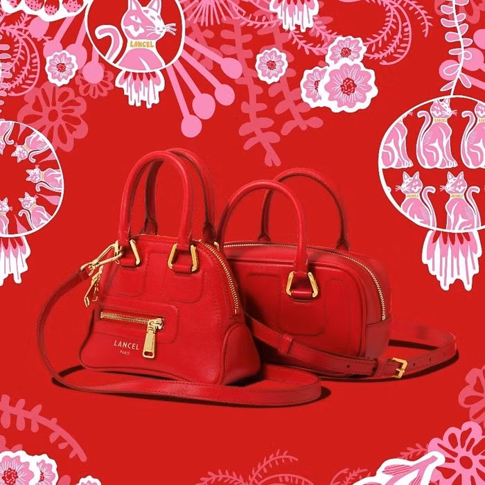 túi xách Lancel màu đỏ 