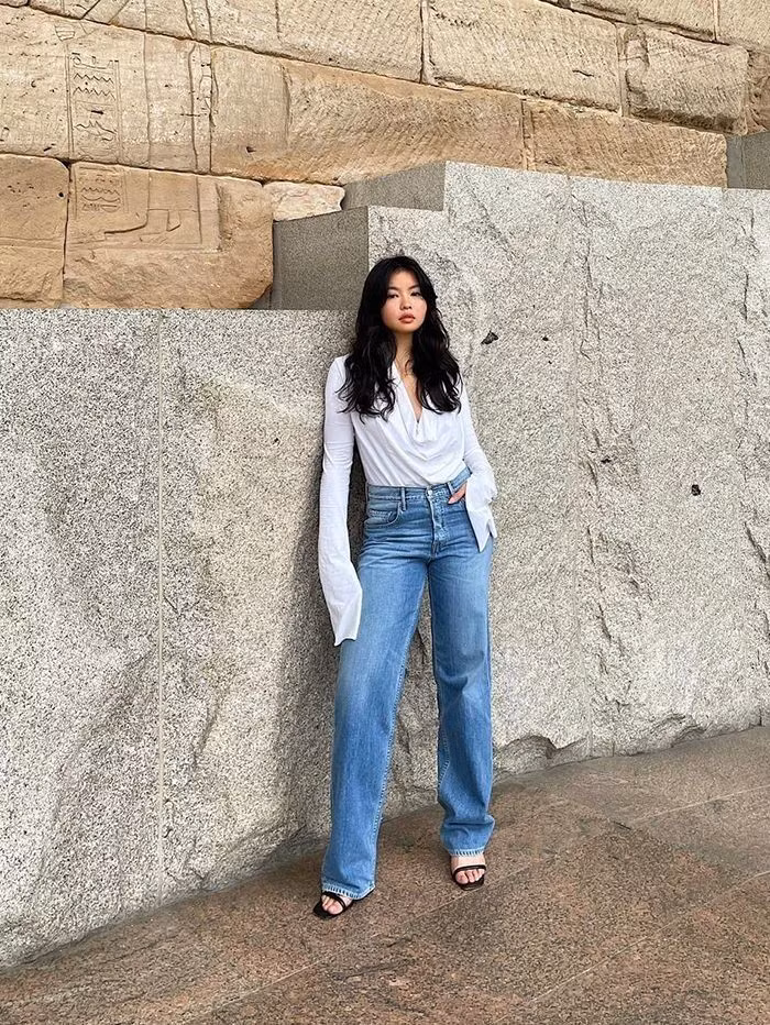  giày dép với quần ống loe