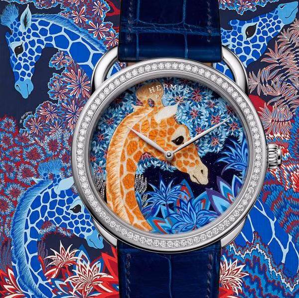 195 mảnh gỗ khảm thủ công trên mặt đồng hồ Hermès Arceau The Three Graces-3