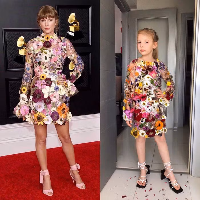 Hai mẹ con tái hiện váy hiệu từ vật liệu gần gũi-8