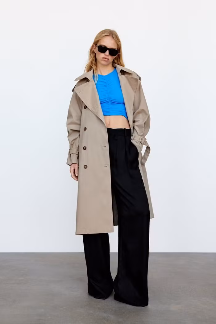 áo trench coat kaki zara