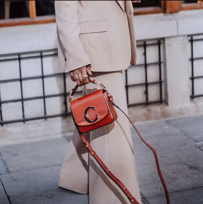 mini c chloe crossbody bag in brick red color natasha.fs