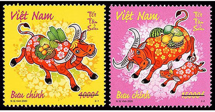 Bộ tem "Tết Tân Sửu" được cung ứng trên mạng bưu chính công cộng từ ngày 12/12/2020 đến ngày 30/6/2022