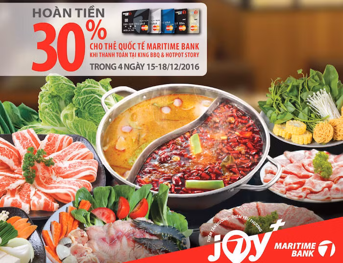 Thưởng thức ẩm thực Châu Á, hoàn tiền 30% với Maritime Bank