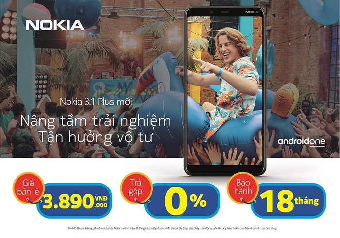 Nokia 3.1 Plus chính thức được bán tại các đại lý, bảo hành lên đến 18 tháng