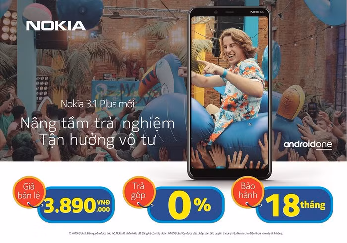 Nokia 3.1 Plus chính thức được bán tại các đại lý, bảo hành lên đến 18 tháng