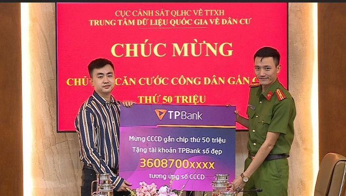 TPBank tặng số tài khoản trùng số căn cước cho chủ nhân thẻ CCCD gắn chip thứ 50 triệu