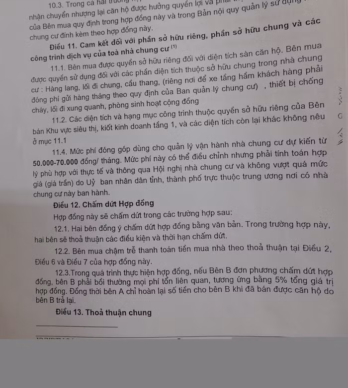 Hợp đồng thể hiện nơi để xe tầng hầm là nơi cư dân phải đóng tiền gửi xe theo quy định