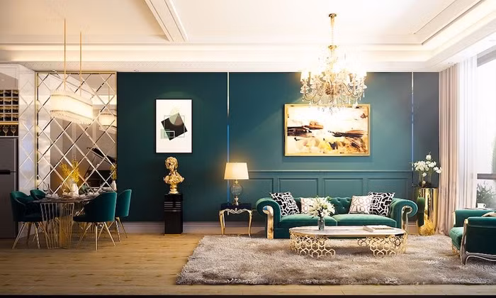 Phòng khách của căn hộ 3 phòng ngủ