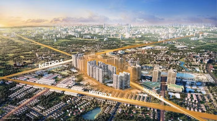 Vinhomes Smart City gây ấn tượng kép bởi vị trí đắc địa, kết nối hoàn hảo (giao điểm của 3 tuyến metro trọng yếu) và mô hình đại đô thị chuẩn quốc tế giữa trung tâm mới của Thủ đô.