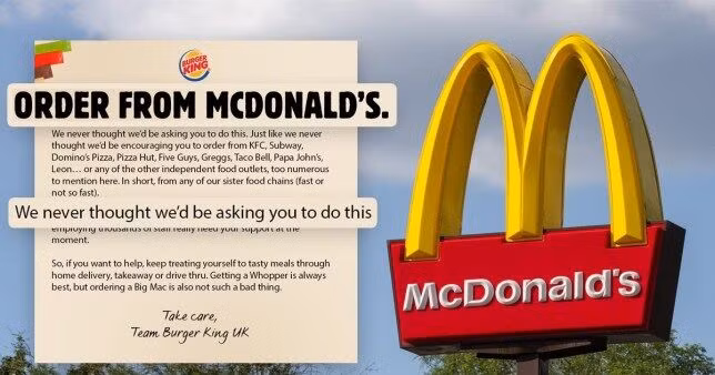 Burger King lại "cà khịa" khi muốn khách hàng đặt hàng từ... McDonald’s?