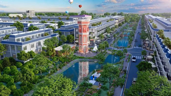 Shophouse The Diamond City tọa lạc trên trục đường rộng 34m tại dự án
